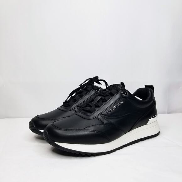 Michael Kors Women's 5.5   Allie Stride Trainer Lace-Up Sneakers Black NWT - Picture 1 of 7